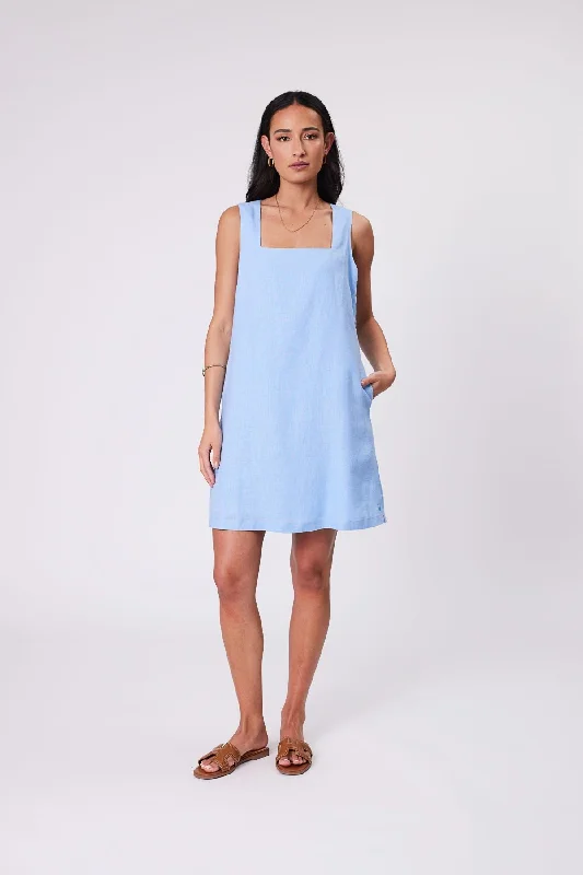 Marlow Iris Square Neck Dress - Cornflower Pre Order