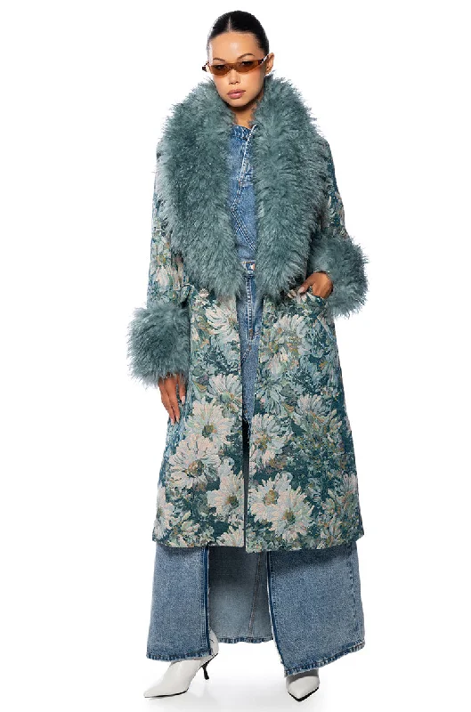 FLEUR LANE BROCADE TRENCH COAT